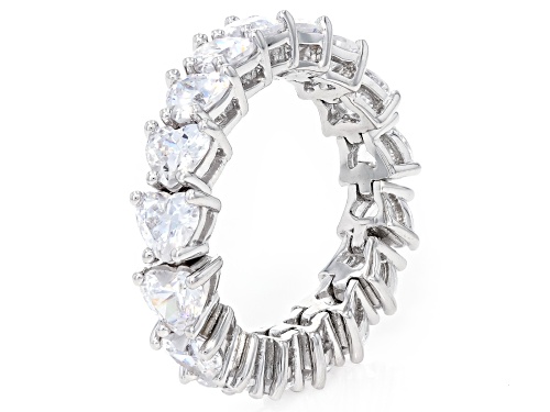 Bella Luce® 6.80ctw White Diamond Simulant Rhodium Over Sterling Silver Flexible Heart Ring - Size 7