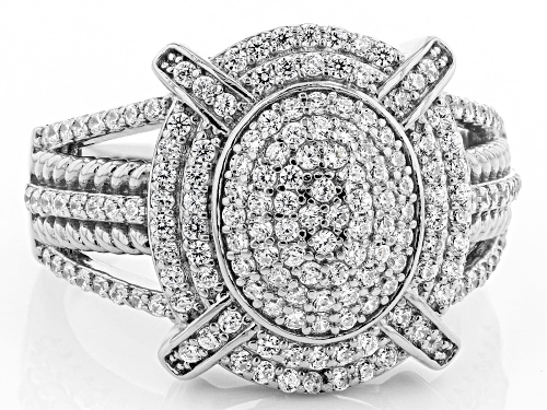 Bella Luce® 1.53ctw White Diamond Simulant Rhodium Over Sterling Silver Ring (0.85ctw DEW) - Size 5