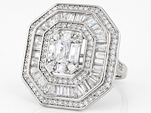 Bella Luce ® 2.99ctw White Diamond Simulant Rhodium Over Sterling Silver Ring (1.51ctw DEW) - Size 5