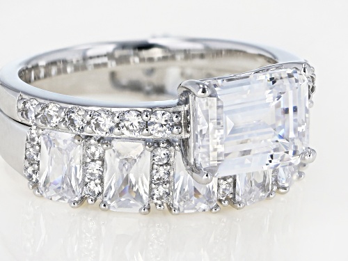 Bella Luce ® 7.95ctw White Diamond Simulant Rhodium Over Sterling Silver Ring Set (4.66ctw DEW) - Size 10