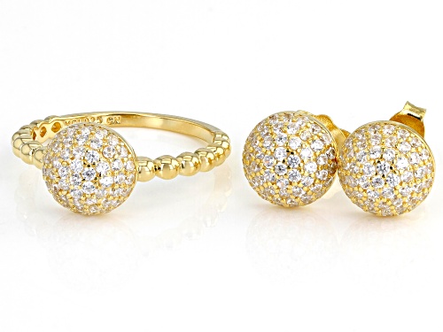 Bella Luce ® 2.11ctw White Diamond Simulant Eterno™ Yellow Ring And Earring Set (1.62ctw DEW)