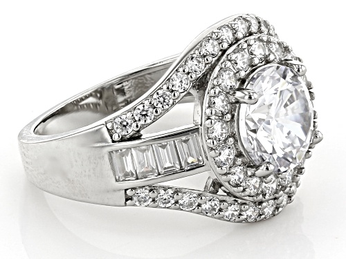 Bella Luce® 3.79ctw White Diamond Simulants Rhodium Over Sterling Silver Ring. - Size 6