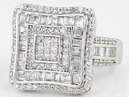 Bella Luce® 2.83ctw White Diamond Simulant Rhodium Over Sterling Silver Ring (2.06ctw DEW) - Size 5