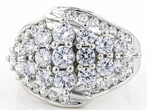 Bella Luce® 4.96ctw White Diamond Simulant Rhodium Over Sterling Silver Ring (2.57ctw DEW) - Size 5