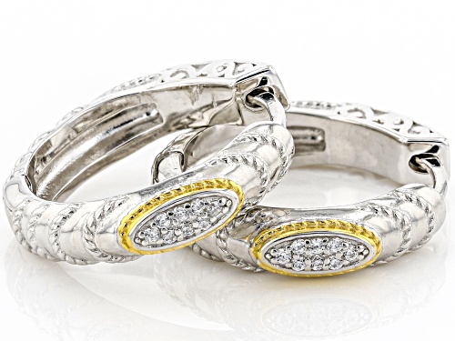 Bella Luce® 0.14ctw White Diamond Simulant Rhodium And 14k Yellow Gold Over Silver Earrings