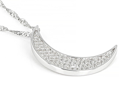 Bella Luce ® 0.68ctw Rhodium Over Sterling Silver Moon Pendant With Chain (0.34ctw DEW)