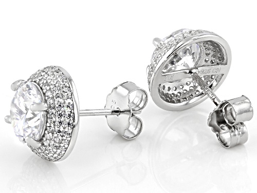 Bella Luce ® 8.47ctw White Diamond Simulant Rhodium Over Sterling Silver Earrings (4.94ctw DEW)