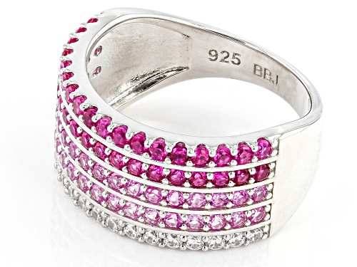 Bella Luce® 1.95ctw Lab Created Ruby and White Diamond Simulants Rhodium Over Silver Ring - Size 7