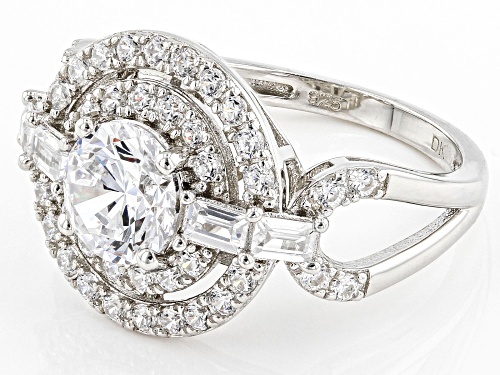 Bella Luce® 4.03ctw White Diamond Simulants Rhodium Over Silver Ring (2.28ctw DEW) - Size 8