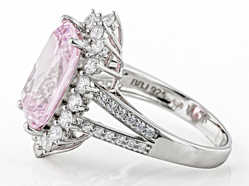 Bella Luce® 14.64ctw Pink and White Diamond Simulants Rhodium Over Silver Ring (9.52ctw DEW) - Size 7