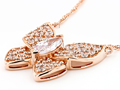 Bella Luce® 3.24ctw White Diamond Simulant Eterno™ 18K Rose Gold Over Silver Butterfly Necklace - Size 17.5