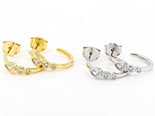 Bella Luce® 1.92ctw White Diamond Simulant Rhodium Over Silver And Eterno™ Yellow Earring Set