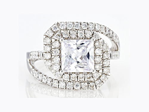 Bella Luce® 4.67ctw White Diamond Simulants Platinum Over Silver Ring (2.82ctw DEW) - Size 5
