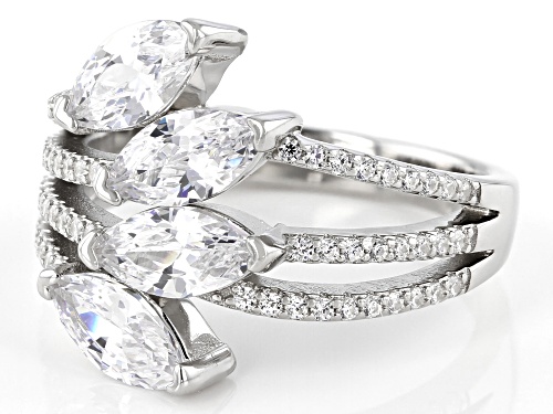 Bella Luce® 3.77ctw White Diamond Simulant Rhodium Over Sterling Silver Ring (2.28ctw DEW) - Size 10