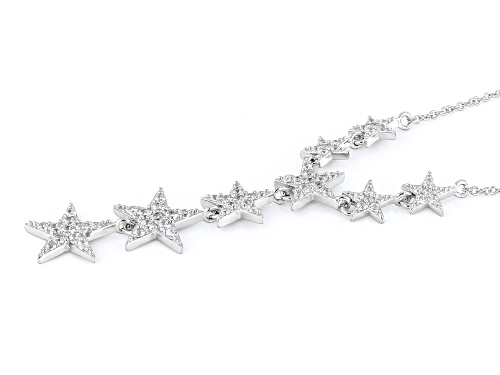 Bella Luce® 1.24ctw White Diamond Simulant Rhodium Over Sterling Silver Star Necklace - Size 18
