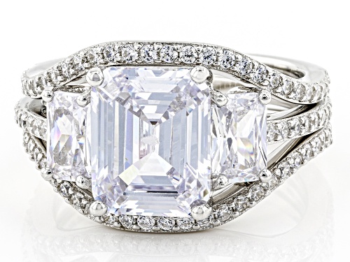 Bella Luce® 8.62ctw White Diamond Simulant Platinum Over Sterling Silver Ring Set(5.22ctw DEW) - Size 12
