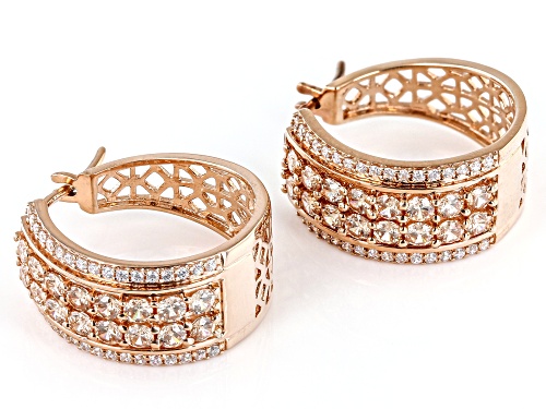 Bella Luce® 3.38ctw Champagne And White Diamond Simulants Eterno™ Rose Hoops(2.04ctw DEW)