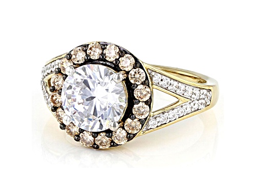 Bella Luce® 4.43ctw Champagne And White Diamond Simulants Eterno™ Yellow Ring(2.80ctw DEW) - Size 12