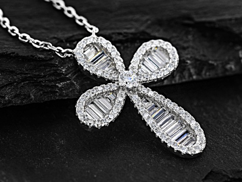 Bella Luce® 2.02ctw White Diamond Simulant Rhodium Over Sterling Silver Necklace(1.22ctw DEW) - Size 16