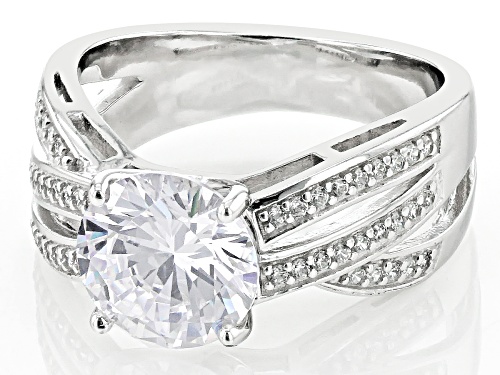 Bella Luce® 4.53ctw White Diamond Simulant Rhodium Over Sterling Silver Ring(2.74ctw DEW) - Size 9