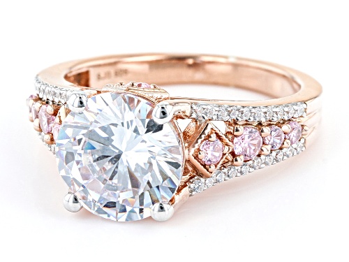 Bella Luce® 7.26ctw White And Pink Diamond Simulants Eterno™ Rose Ring(4.40ctw DEW) - Size 8