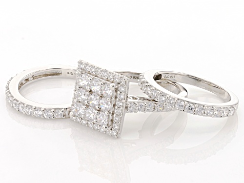 Bella Luce® 4.00ctw White Diamond Simulant Platinum Over Sterling Silver 3 Ring Set(2.42ctw DEW) - Size 11