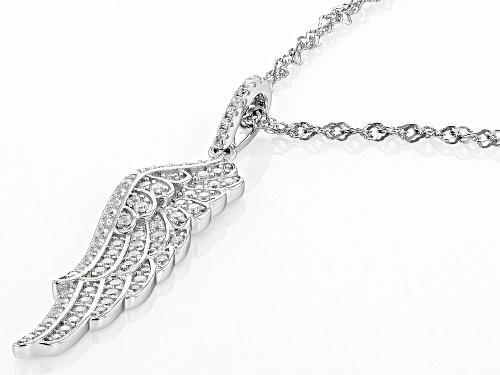 Bella Luce® 1.21ctw White Diamond Simulant Rhodium Over Silver Pendant With Chain(0.73ctw DEW)