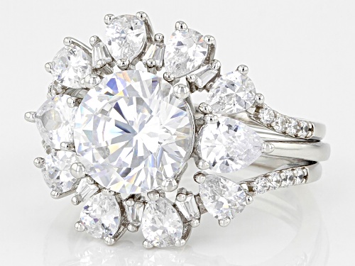 Bella Luce® 8.41ctw White Diamond Simulant Platinum Over Sterling Silver 2 Ring Set - Size 10