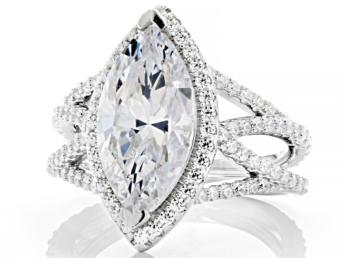 Bella Luce® 8.62ctw White Diamond Simulant Rhodium Over Sterling Silver Ring (5.22ctw DEW) - Size 10