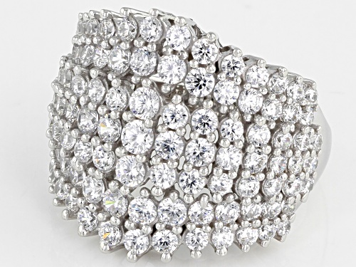 Bella Luce® 5.42ctw White Diamond Simulant Rhodium Over Sterling Silver Ring - Size 5