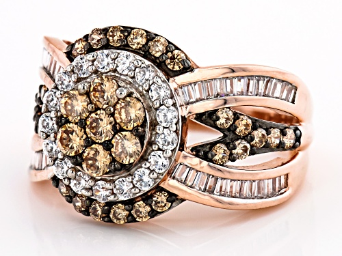 Bella Luce® 2.86ctw Champagne And White Diamond Simulants Eterno™ Rose Ring(1.73ctw DEW) - Size 6
