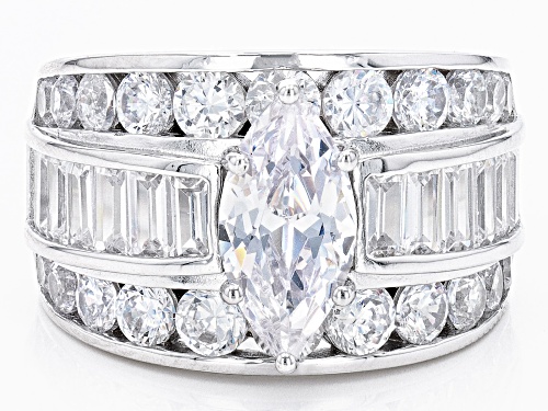 Bella Luce® 8.65ctw White Diamond Simulant Rhodium Over Sterling Silver Ring(5.24ctw DEW) - Size 8