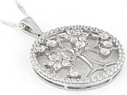 Bella Luce® 3.00ctw White Diamond Simulant Platinum Over Sterling Silver Pendant With Chain