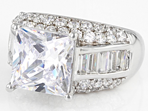 Bella Luce® 12.30ctw White Diamond Simulant Platinum Over Sterling Silver Ring - Size 8