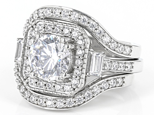 Bella Luce® 5.25ctw White Diamond Simulant Platinum Over Sterling Silver 3 Ring Set - Size 8