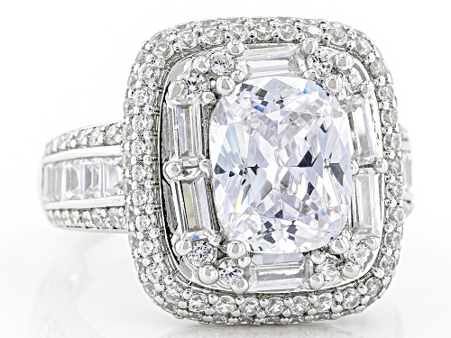 Bella Luce® 8.35ctw White Diamond Simulant Rhodium Over Sterling Silver Ring - Size 9