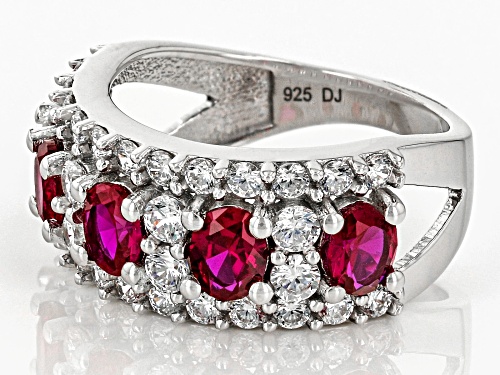 Bella Luce® 4.23ctw Lab Created Ruby And White Diamond Simulants Rhodium Over Sterling Silver Ring - Size 12