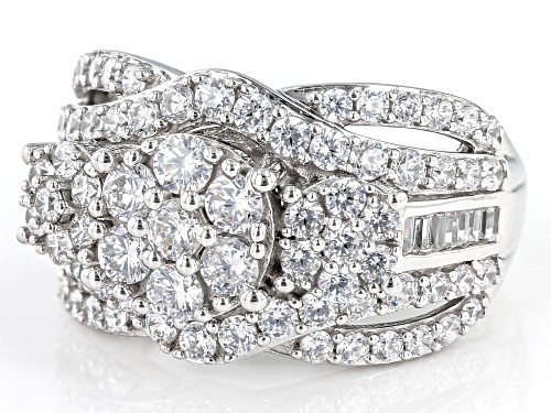 Bella Luce® 4.00ctw White Diamond Simulant Platinum Over Sterling Silver Ring (2.42ctw DEW) - Size 10