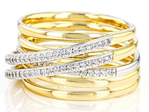 Bella Luce® 0.65ctw White Diamond Simulant Rhodium And Eterno™ Yellow Ring - Size 5