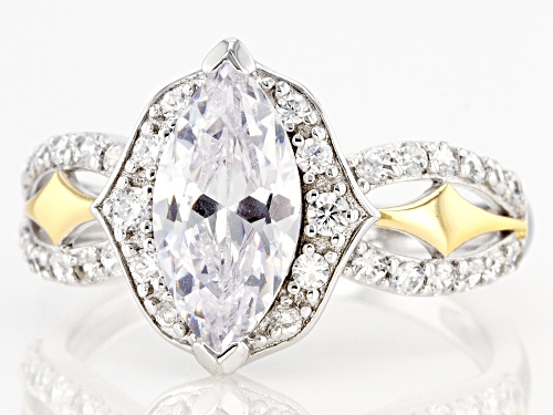 Bella Luce® 3.50ctw White Diamond Simulant Rhodium And 14k Yellow Gold Over Sterling Silver Ring - Size 10