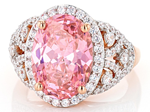 Bella Luce® 10.78ctw Pink And White Diamond Simulants Eterno™ Rose Ring(6.53ctw DEW) - Size 12
