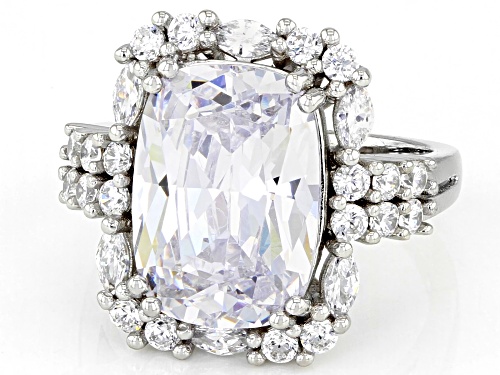 Bella Luce® 13.57ctw White Diamond Simulant Platinum Over Sterling Silver Ring(8.22ctw DEW) - Size 10