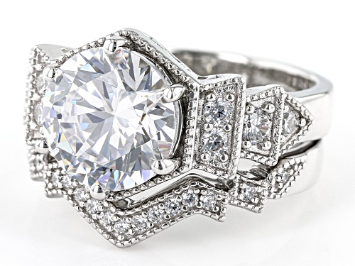Bella Luce® 7.45ctw White Diamond Simulant Rhodium Over Sterling Silver 2 Ring Set(4.51ctw DEW) - Size 7