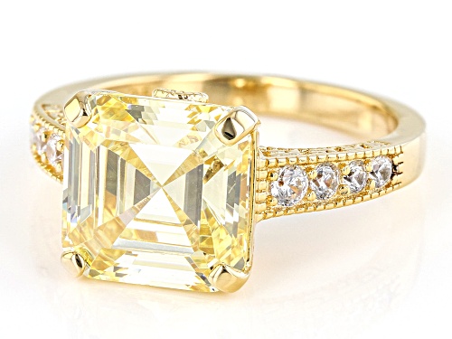 Bella Luce® 6.62ctw Canary And White Diamond Simulants Eterno™ Yellow Asscher Cut Ring(4.01ctw DEW) - Size 11