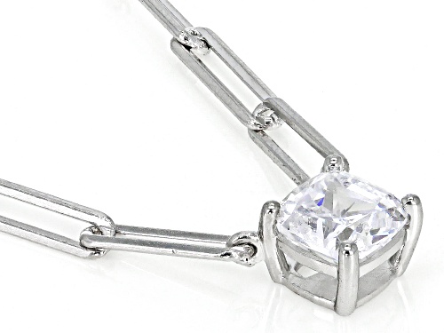 Bella Luce® 1.42ctw White Cubic Zirconia Platinum Over Sterling Silver Paperclip Necklace - Size 18