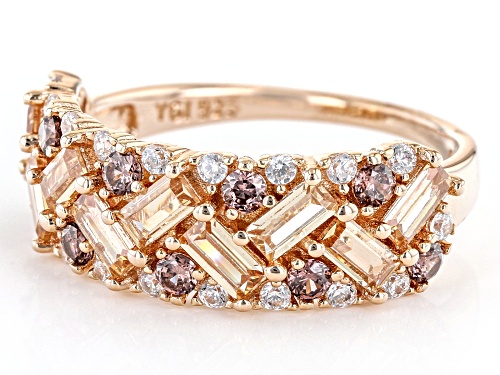 Bella Luce® 2.73ctw Champagne, Mocha, And White Diamond Simulants Eterno™ Rose Ring(1.65ctw DEW) - Size 5