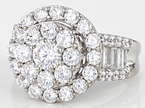 Bella Luce® 6.20ctw White Diamond Simulant Rhodium Over Sterling Silver Ring (3.75ctw DEW) - Size 7