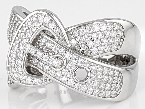 Bella Luce® 1.37ctw White Diamond Simulant Platinum Over Sterling Silver Belt Ring (0.83ctw DEW) - Size 7