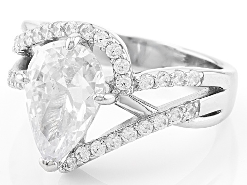 Bella Luce® 5.24ctw White Diamond Simulant Rhodium Over Sterling Silver Ring (3.17ctw DEW) - Size 8