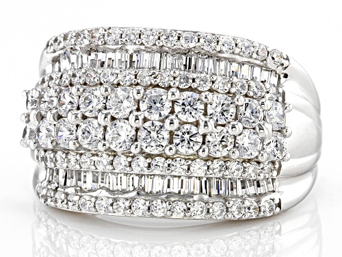 Bella Luce® 2.40ctw White Diamond Simulant Rhodium Over Sterling Silver Ring (1.45ctw DEW) - Size 6